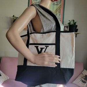 Stylish Black and White Tote Shoulder Bag